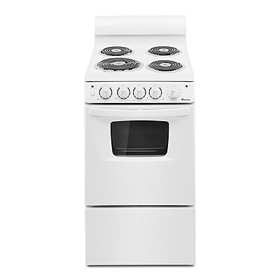Amana® AEP222VAW 20" Electric Range Oven with Versatile Cooktop