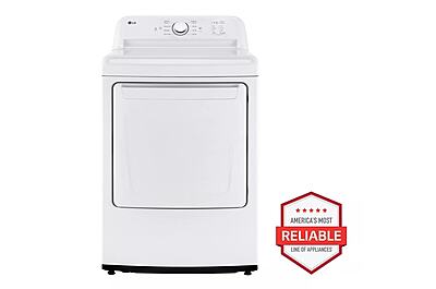 LG® DLE6100W 7.3 cu. ft. Ultra Large Capacity Rear Control Electric Energy Star Dryer with Sensor Dry
