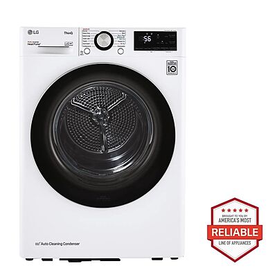 LG® DLHC1455W 4.2 cu.ft. Compact Front Load Dryer with Dual Inverter HeatPump™ Technology