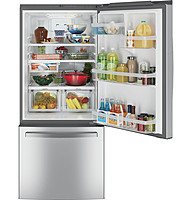 GE® GDE21EYKFS ENERGY STAR® 21.0 Cu. Ft. Bottom-Freezer Refrigerator GE® GDE21EYKFS ENERGY STAR® 21.0 Cu. Ft. Bottom-Freezer Refrigerator