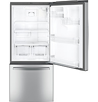 GE® GDE21EYKFS ENERGY STAR® 21.0 Cu. Ft. Bottom-Freezer Refrigerator GE® GDE21EYKFS ENERGY STAR® 21.0 Cu. Ft. Bottom-Freezer Refrigerator