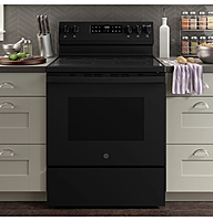 GE® GRF500PVBB 30" Free-Standing Electric Range with Crisp Mode GE® GRF500PVBB 30" Free-Standing Electric Range with Crisp Mode