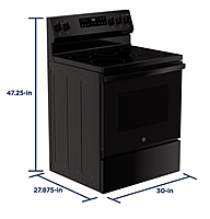 GE® GRF500PVBB 30" Free-Standing Electric Range with Crisp Mode GE® GRF500PVBB 30" Free-Standing Electric Range with Crisp Mode