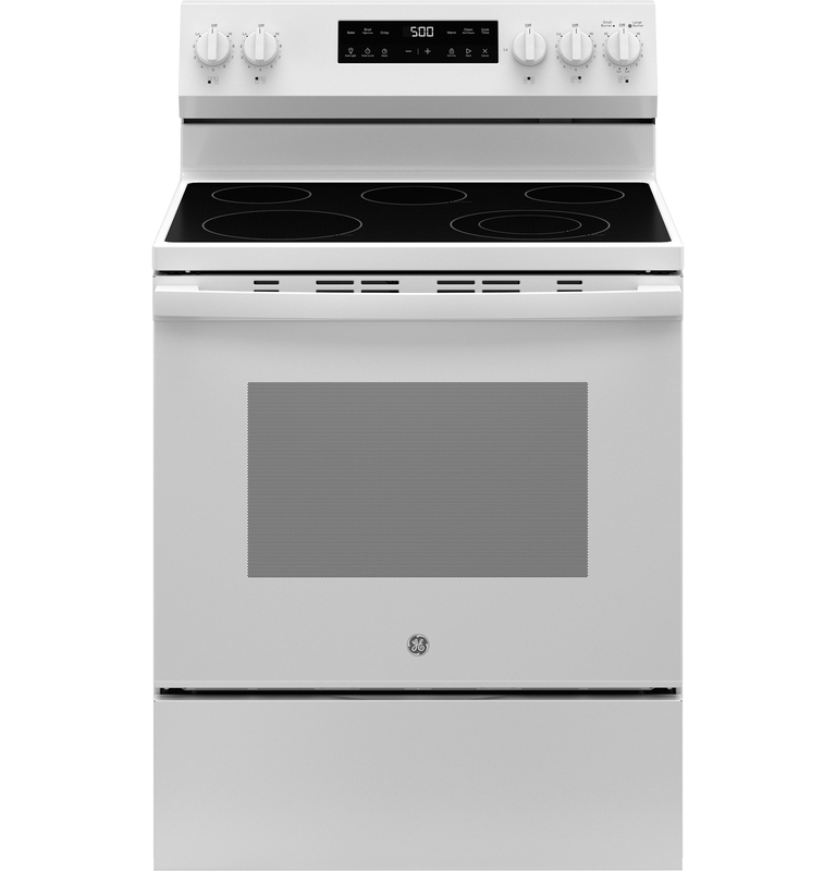 GE® GRF500PVWW 30" Free-Standing Electric Range with Crisp Mode GE® GRF500PVWW 30" Free-Standing Electric Range with Crisp Mode