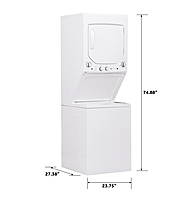 GE® GUD24ESSMWW Unitized Spacemaker® 2.3 cu. ft. Capacity Washer with Stainless Steel Basket and 4.4 cu. ft. Capacity Electric Dryer GE® GUD24ESSMWW Unitized Spacemaker® 2.3 cu. ft. Capacity Washer with Stainless Steel Basket and 4.4 cu. ft. Capacity Electric Dryer