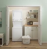 GE® GUD24ESSMWW Unitized Spacemaker® 2.3 cu. ft. Capacity Washer with Stainless Steel Basket and 4.4 cu. ft. Capacity Electric Dryer GE® GUD24ESSMWW Unitized Spacemaker® 2.3 cu. ft. Capacity Washer with Stainless Steel Basket and 4.4 cu. ft. Capacity Electric Dryer