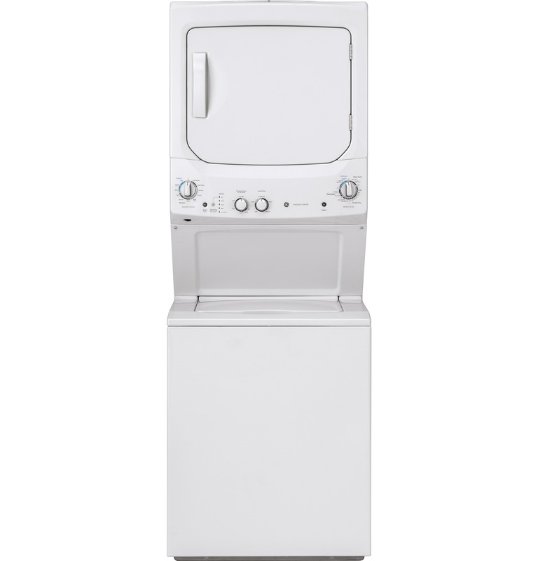 GE® GUD27GSSMWW Unitized Spacemaker® 3.8 cu. ft. Washer and 5.9 cu. ft. Gas Dryer GE® GUD27GSSMWW Unitized Spacemaker® 3.8 cu. ft. Washer and 5.9 cu. ft. Gas Dryer