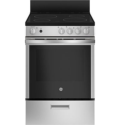 GE® JAS640RMSS 24" Free-Standing Smooth Top Front Control Range