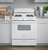 GE® JGBS10DEMWW 30" Free-Standing Front Control Gas Range GE® JGBS10DEMWW 30" Free-Standing Front Control Gas Range
