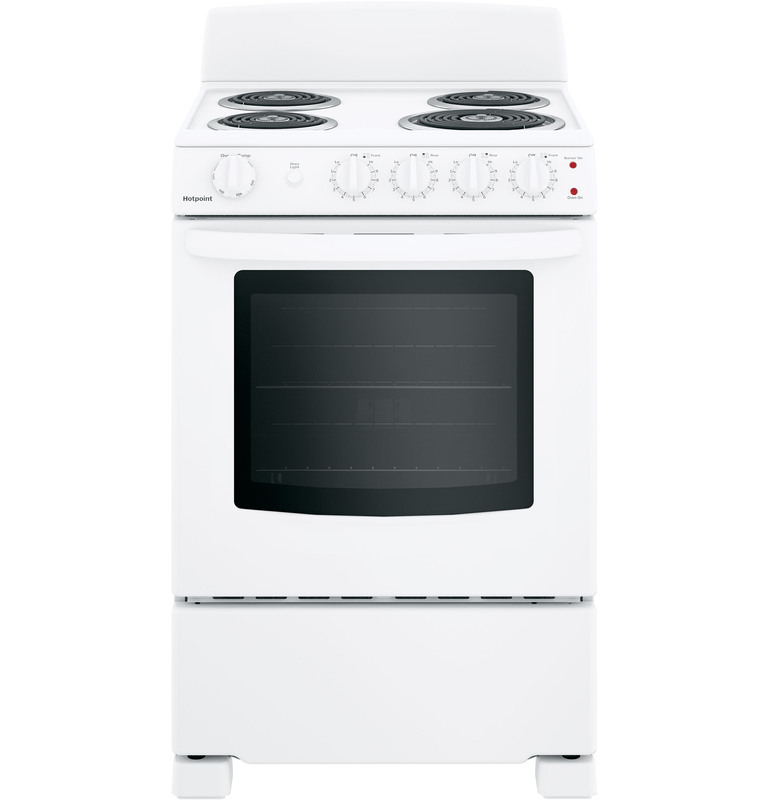 Hotpoint® RAS240DMWW ENERGY STAR® 24" Electric Free-Standing Front-Control Range Hotpoint® RAS240DMWW ENERGY STAR® 24" Electric Free-Standing Front-Control Range