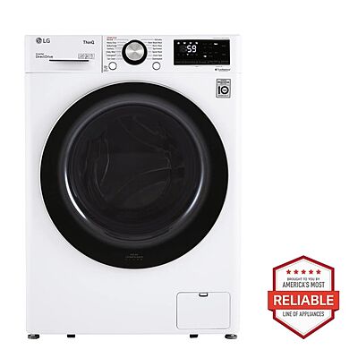 LG® WM1455HWA 2.4 cu. ft. Compact Capacity Front Load Washer in White
